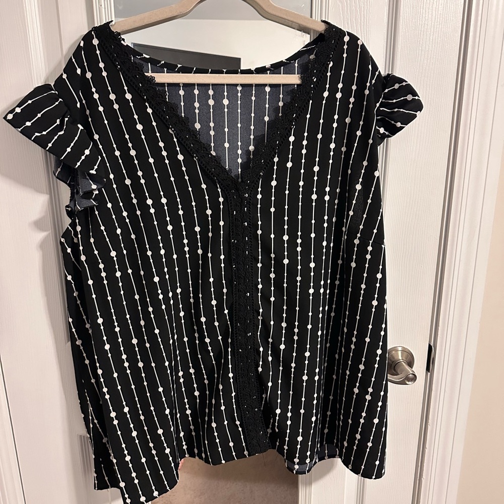 Black and White Blouse